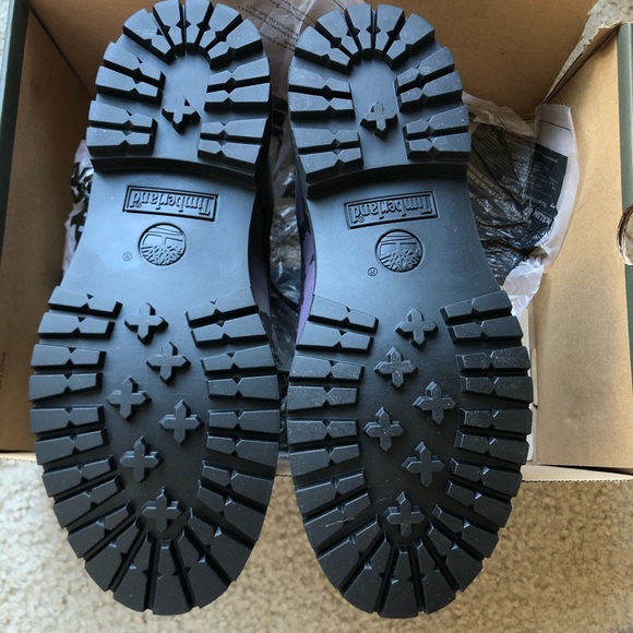 Timberland 6” IRIDESCENT WATERPROOF BOOT IN BLACK CAMO matte leather & metallic - Picture 12 of 14